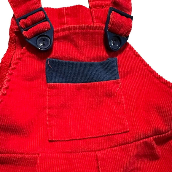 Buster Brown vintage baby corduroy overalls size 12 months, red and blue - Picture 2 of 6